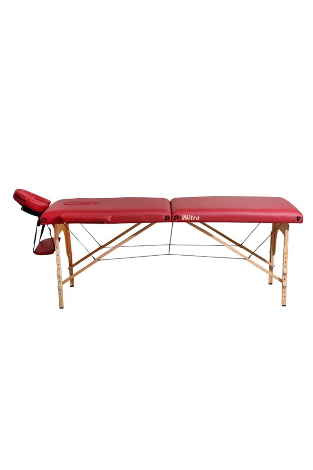 Ahşap 2 Parça Katlanabiir Masaj Masası Ahşap Masaj Sedyesi Taşıma Çantalı Bordo