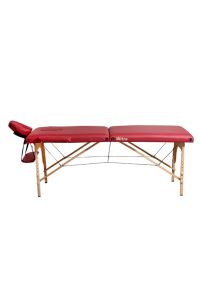 Ahşap 2 Parça Katlanabiir Masaj Masası Ahşap Masaj Sedyesi Taşıma Çantalı Bordo