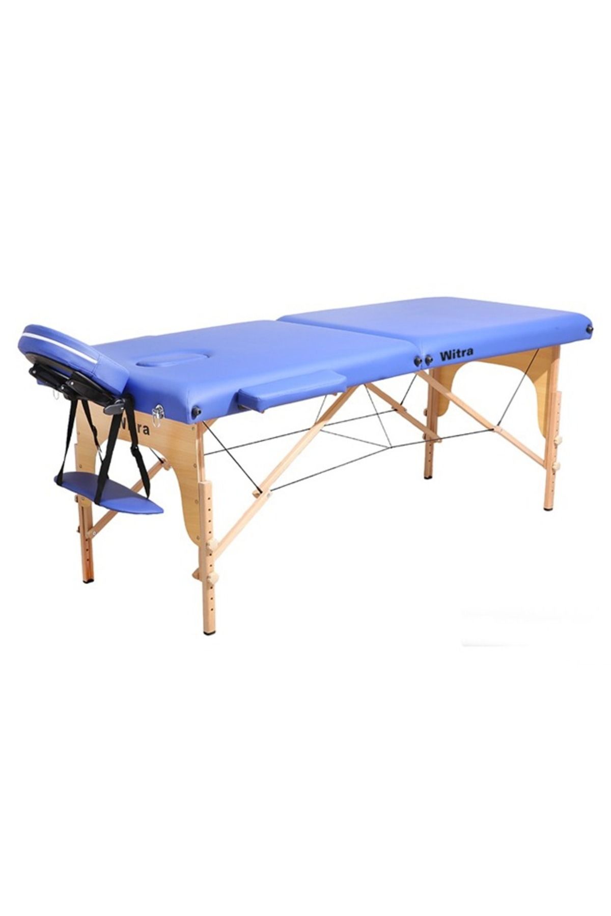 2 parçalı Katlanır Muayene Masası Hasta Sedyesi- Güzellik Merkezi Bakım Masası Mavi