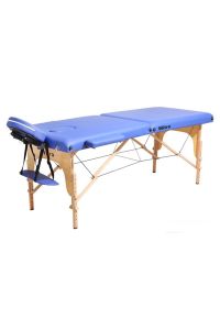 2 parçalı Katlanır Muayene Masası Hasta Sedyesi- Güzellik Merkezi Bakım Masası Mavi