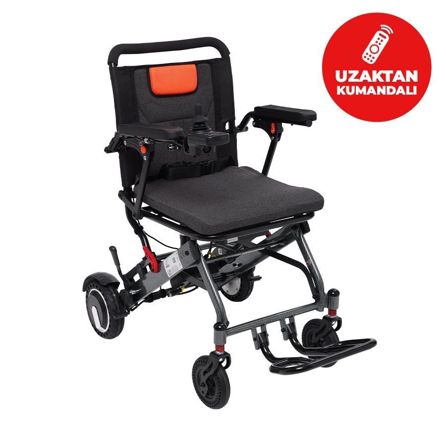 JT-308 Hafif Akülü Tekerlekli Sandalye | Lityum Pilli, Uzaktan Kumandalı, Katlanabilir Elektrikli Sandalye