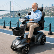 P403 Akülü Tekerlekli Sandalye Engelli Aracı | Güçlü Motoru ve 180 kg Taşıma Kapasitesiyle 4 Tekerlekli Scooter