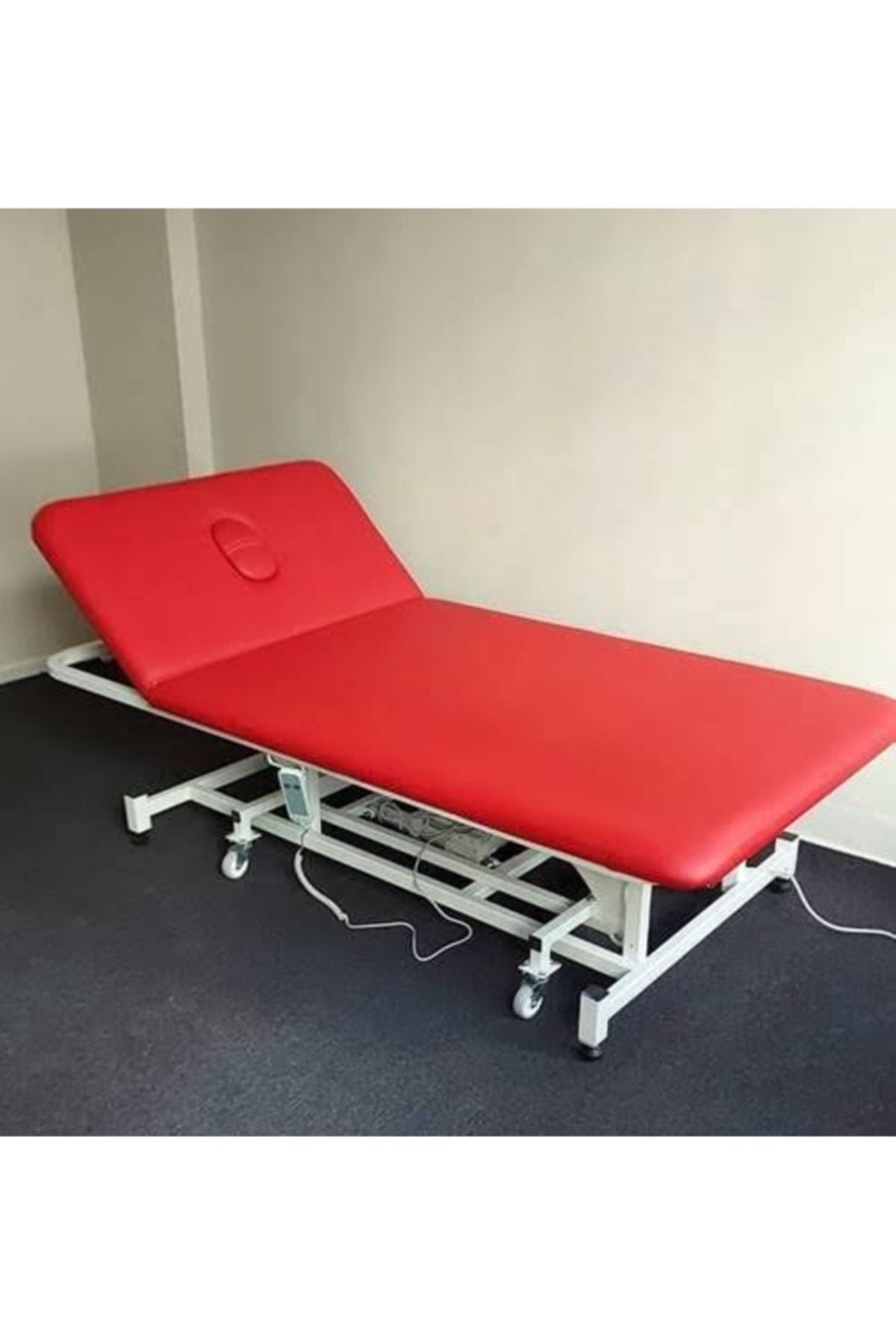Iki Motorlu Tedavi Ve Masaj Masası BOBATH YATAĞI 120 CM TEKERLİ Kırmızı