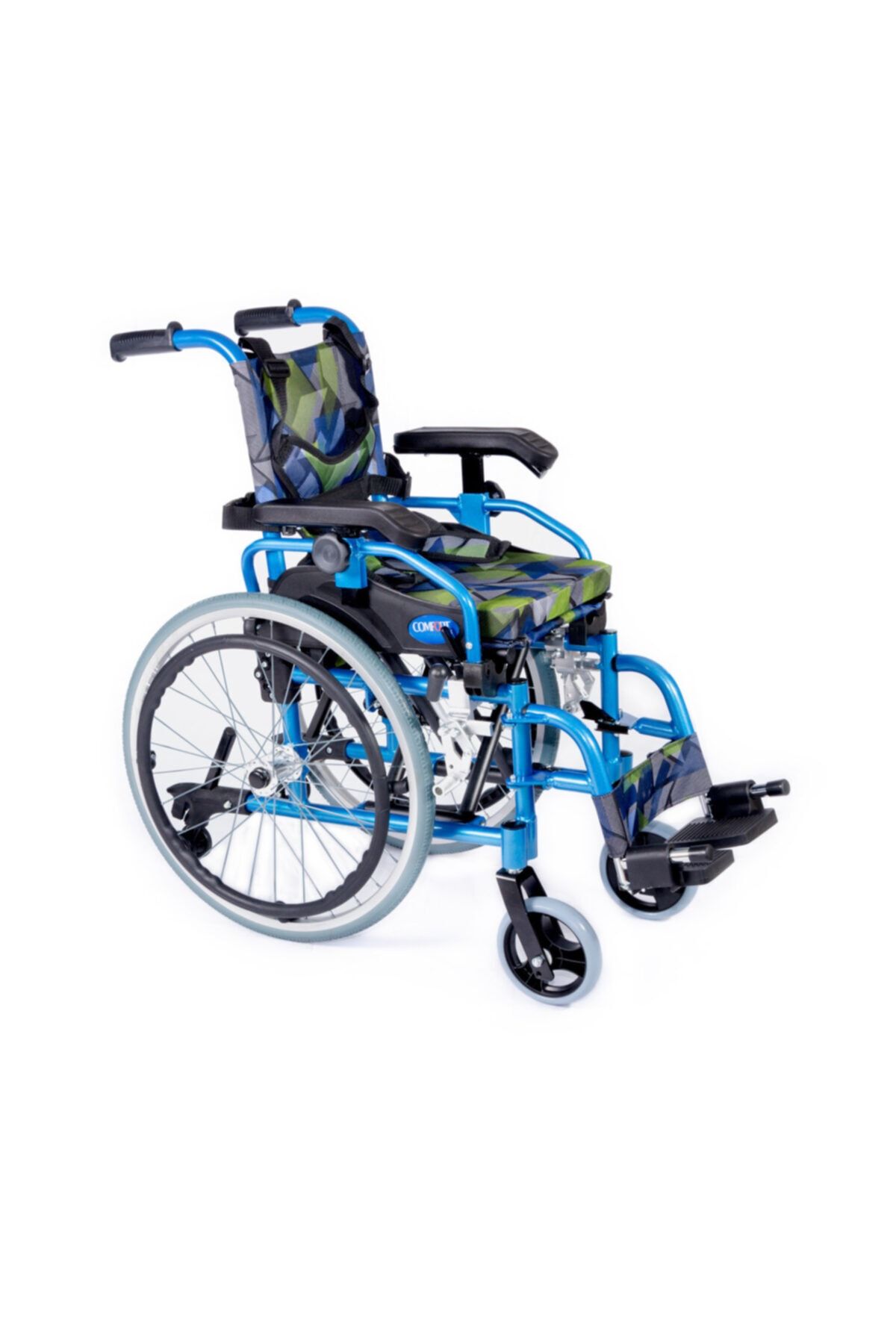 KY980LQ-30 Alüminyum Pediatrik Özellikli Tekerlekli Sandalye Mavi
