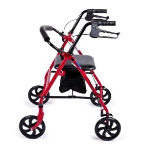 Comfort Plus DM-9144 Rolatör oturaklı Yürüteç bez sepetli frenli 4 Tekerlekli Yürüteç FRENLİ OTURAKLI hasta yürüteci