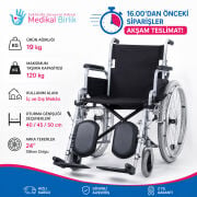 P112 Manuel Tekerlekli Sandalye | 40 cm Oturma Genişliğine Sahip Dayanıklı ve Konforlu Model