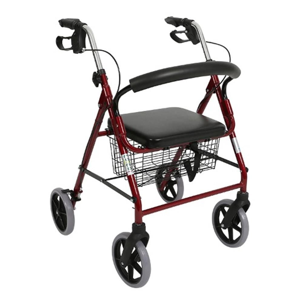 PR-881 Alüminyum Walker Rollator Tekerlekli Walker Yürüteç | Oturaklı, Frenli, Sepetli ve Katlanabilir | Medikal Birlik