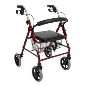 PR-881 Alüminyum Walker Rollator Tekerlekli Walker Yürüteç | Oturaklı, Frenli, Sepetli ve Katlanabilir | Medikal Birlik