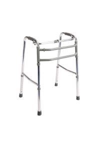P550 Alüminyum Walker | Çift Barlı, Katlanabilir ve Hareketli Gövdeli Güvenli Walker Metalik