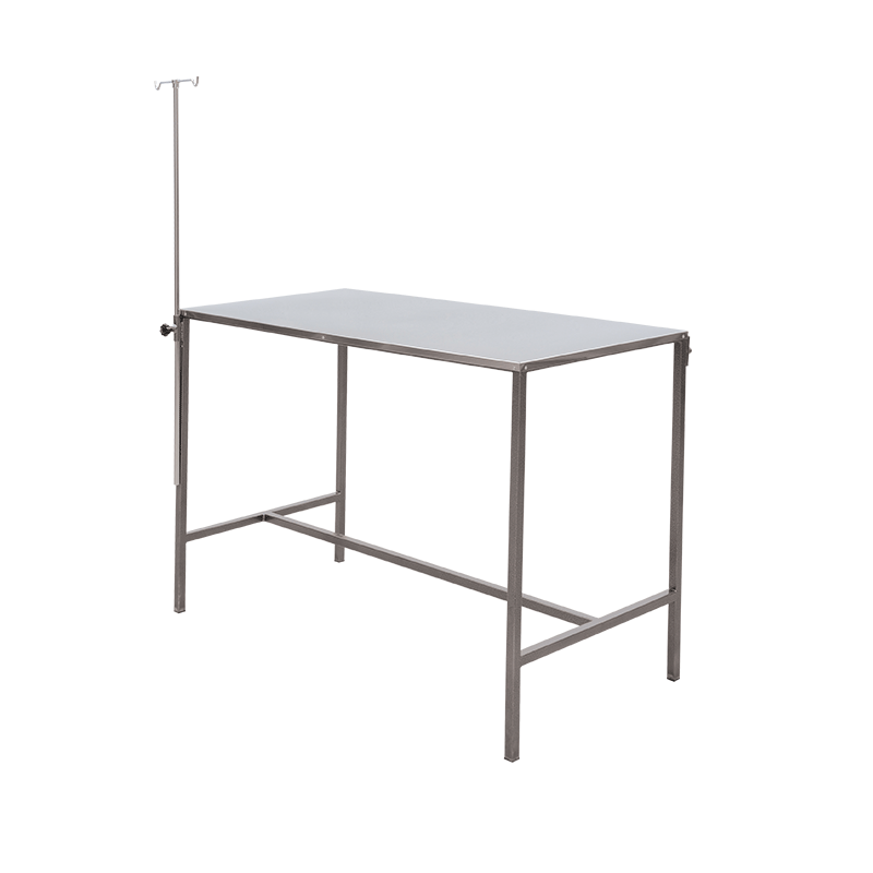 Veteriner Muayene Masası E-278/A | Paslanmaz Çelik Tabla, Serum Askılı