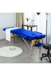 COMFORT İthal Lüx Ahşap Katlanabilir Çanta Tipi Masaj Masası Mavi