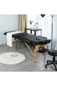 COMFORT İthal Lüx Ahşap Katlanabilir Çanta Tipi Masaj Masası Siyah